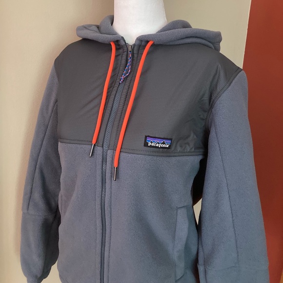 NWT Patagonia Women’s Microdini Fleece Hoody XS Nouveau Green Campfire Orange - Picture 5 of 14